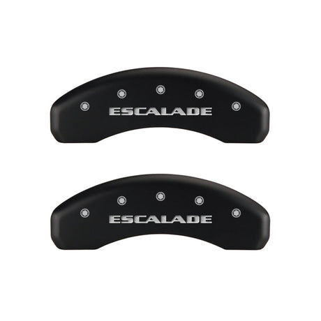 MGP 4 Caliper Covers Engraved Front & Rear Escalade Red finish silver ch 35015SESCRD