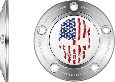 FIGURATI DESIGNS Timing Cover - 5 Hole - Skull - Stainless Steel FD24-TC-5H-SS