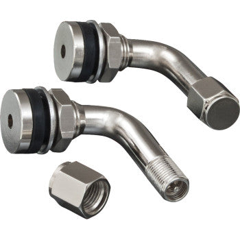 SHOW CHROME Valve Stems - 90° Bend - Pair 5-802