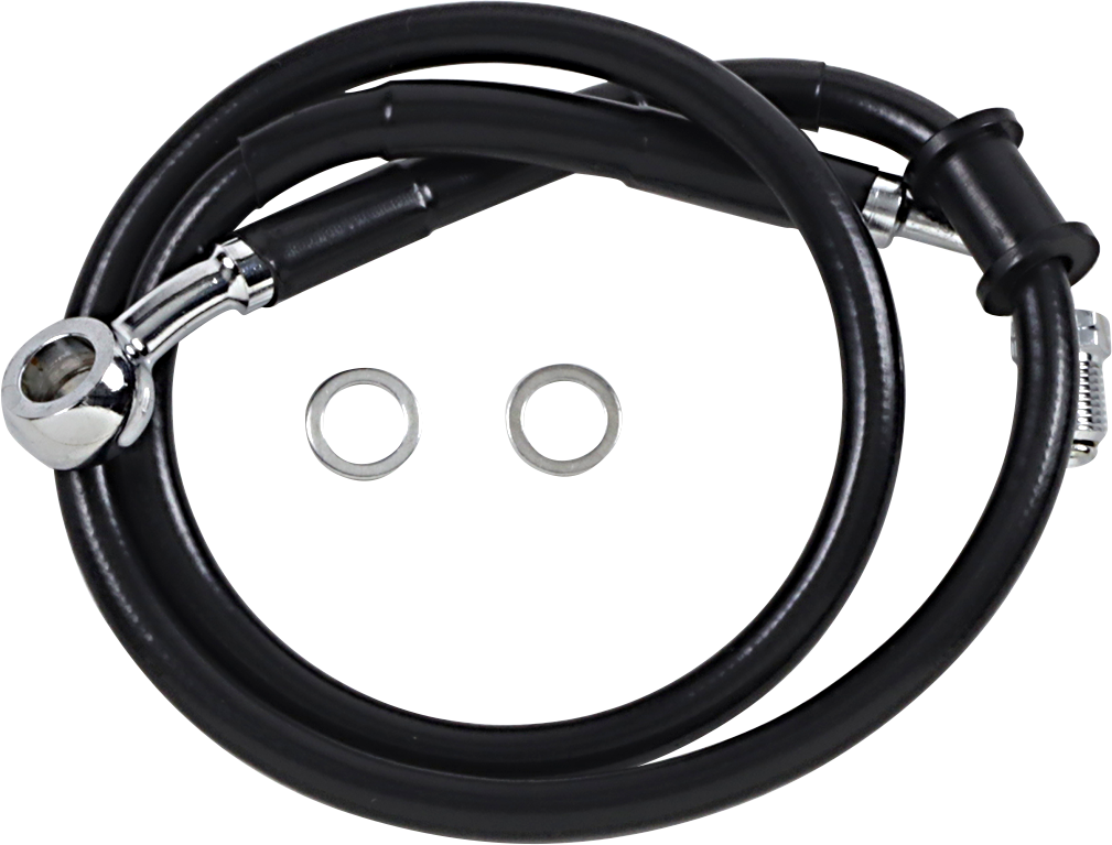 DRAG SPECIALTIES Brake Line - +2" - Black - '18-'22 Softail 618620-2BLK