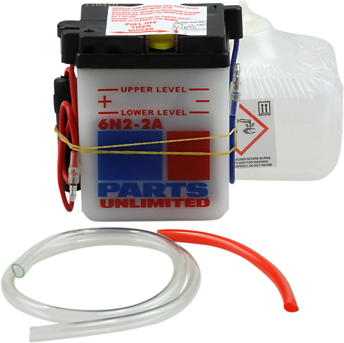 Parts Unlimited Battery  kit include acid 6N2-2A