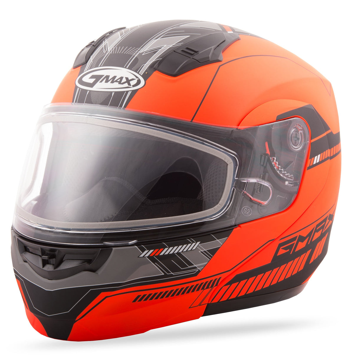 GMAX Md-04s Modular Quadrant Snow Helmet Matte Hi-Vis Org/Blk Md G2041695 TC-26