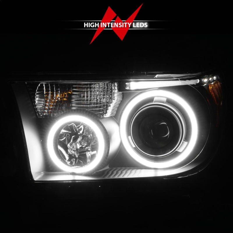 ANZO 2007-2013 Toyota Tundra Projector Headlights w/ Halo Black (CCFL) 111174