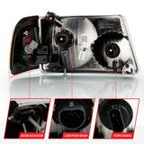 ANZO 2001-2011 Ford Ranger Crystal Headlight Chrome w/Corner Lights (OE Replacement) 111484