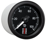 Autometer Stack 52mm 0-100 PSI 1/8in NPTF (M) Mechanical Oil Pressure Gauge - Black ST3102