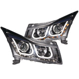 ANZO 2011-2015 Chevrolet Cruze Projector Headlights w/ U-Bar Black 121462