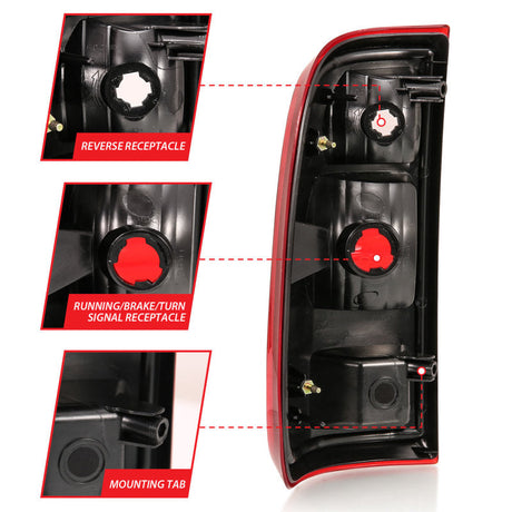 ANZO 2008-2016 Ford F-250 Taillight Red/Clear Lens (OE Replacement) 311305