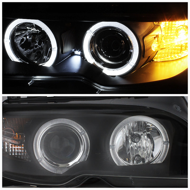 Spyder BMW E46 3-Series 04-06 2 DR Projector Halogen Model- LED Halo Blk PRO-YD-BMWE4604-2DR-HL-BK 5077141