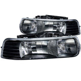 ANZO 1999-2002 Chevrolet Silverado 1500 Crystal Headlights Black 111155