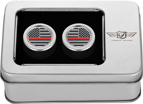 FIGURATI DESIGNS Docking Hardware Covers - American Flag - Contrast Cut - Stainless Steel FD73-DC-2730-SS