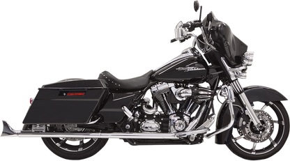 BASSANI XHAUST Fishtail Mufflers - Chrome - w/ Baffle - 33" - 95-'16 Touring 1F27E33