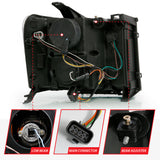 ANZO 2007-2013 Gmc Sierra 1500 Projector Headlight Plank Style Chrome w/ Clear Lens Amber 111483