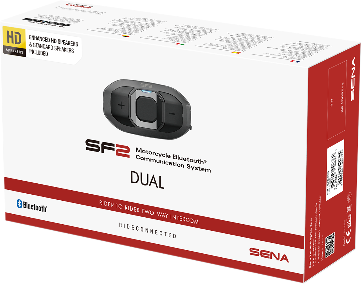 SENA SF2 Bluetooth Headset - 2-Way - Dual Speakers - Dual Pack SF2-03D-