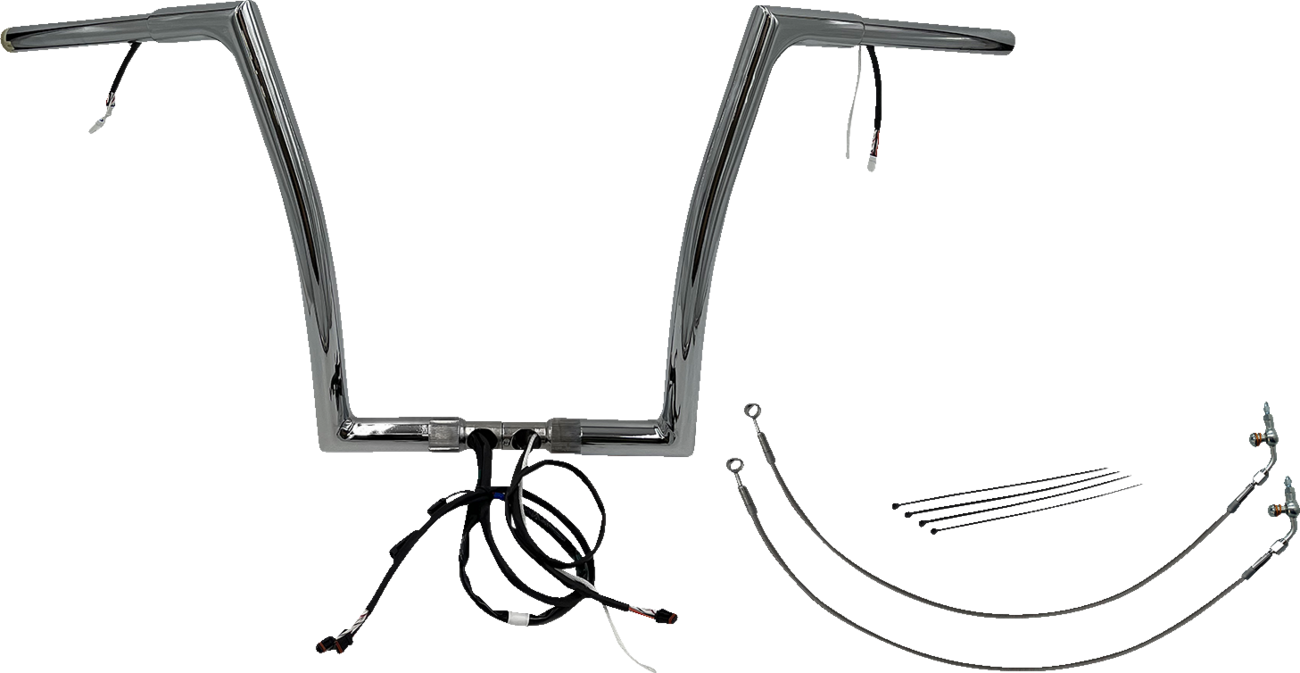 FAT BAGGERS INC. Handlebar Kit - Flat Top - 14" - Chrome 702914