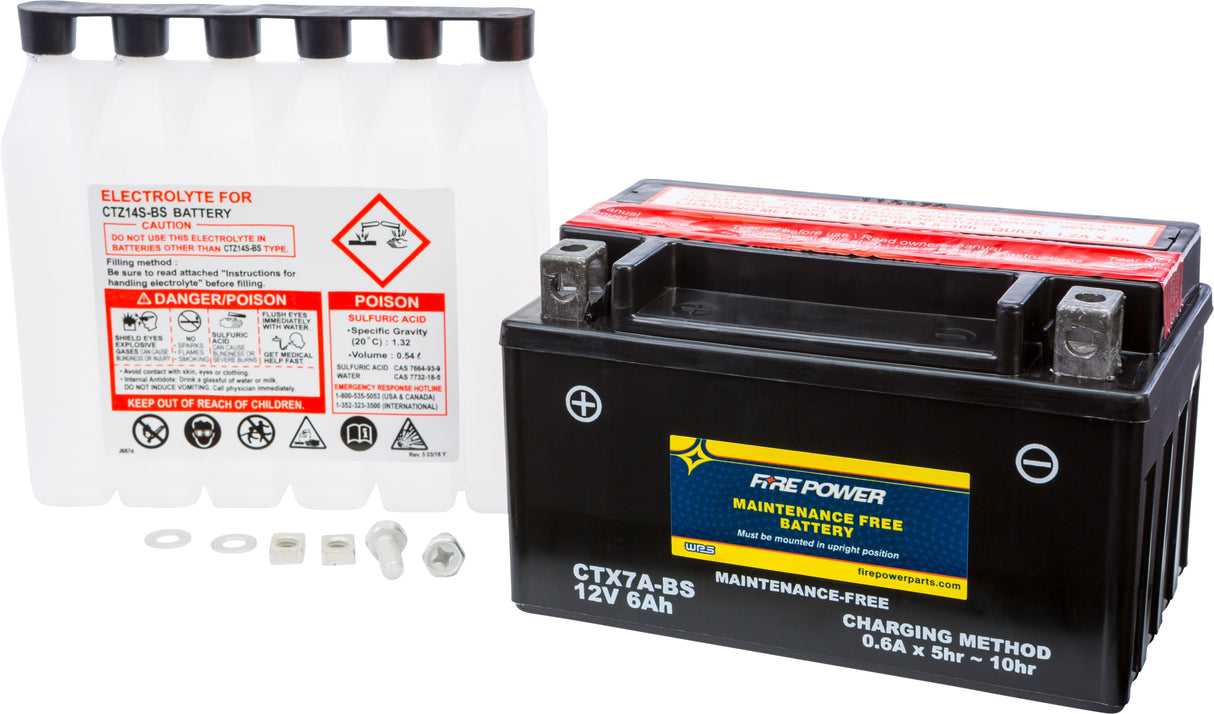 FIRE POWER Battery Ctx7a-Bs Maintenance Free CTX7A-BS