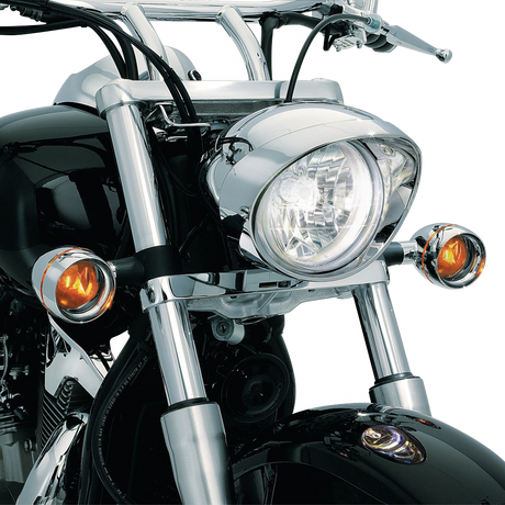 KURYAKYN Deep Dish Bezels - Chrome - Amber Lenses 2268
