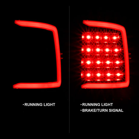 ANZO 2009-2018 Dodge Ram 1500 LED Taillight Plank Style Black w/Clear Lens 311318