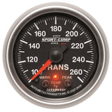 Autometer Elite 52.4mm 100-260F Transmission Temprature Peak & Warn w/ Electronic Control Gauge 3658