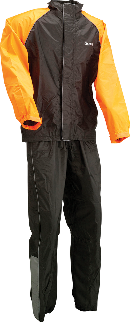 Z1R 2-Piece Rainsuit - Black/Orange - Large 2851-0531