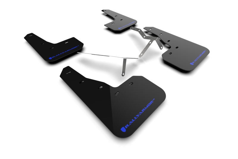 Rally Armor 2022 Honda Civic (Incl. Si/Sport/Touring) UR Black Mud Flap w/ Blue Logo MF90-UR-BLK/BL