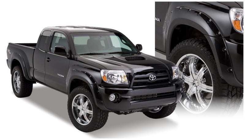 Bushwacker 05-11 Toyota Tacoma Fleetside Pocket Style Flares 4pc 73.5in Bed - Black 31920-02
