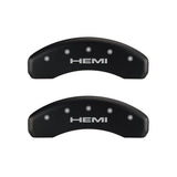 MGP 4 Caliper Covers Engraved Front & Rear Hemi Red finish silver ch 55001SHEMRD