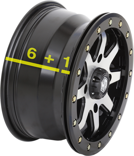 STI TIRE & WHEEL HD9 Wheel - Front/Rear - Machined Black - 14x7 - 4/156 - 6+1 (+50 mm) 14HB905