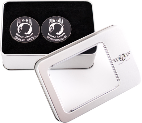 FIGURATI DESIGNS Swing Arm Covers - POW MIA - Custom - Black FD55-POW-BLK