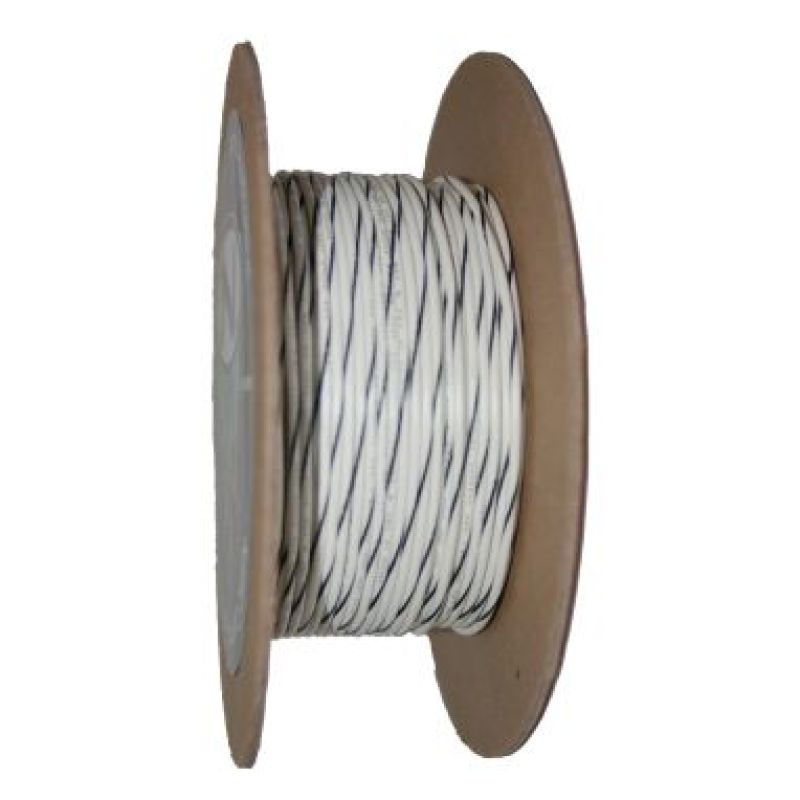 NAMZ OEM Color Primary Wire 100ft. Spool 18g - White/Black Stripe NWR-90-100
