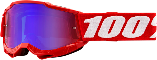 100% Youth Accuri 2 Goggles - Red - Red/Blue Mirror 50025-00002