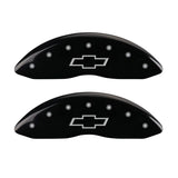 MGP 4 Caliper Covers Engraved Front & Rear Bowtie Black finish silver ch 14004SBOWBK