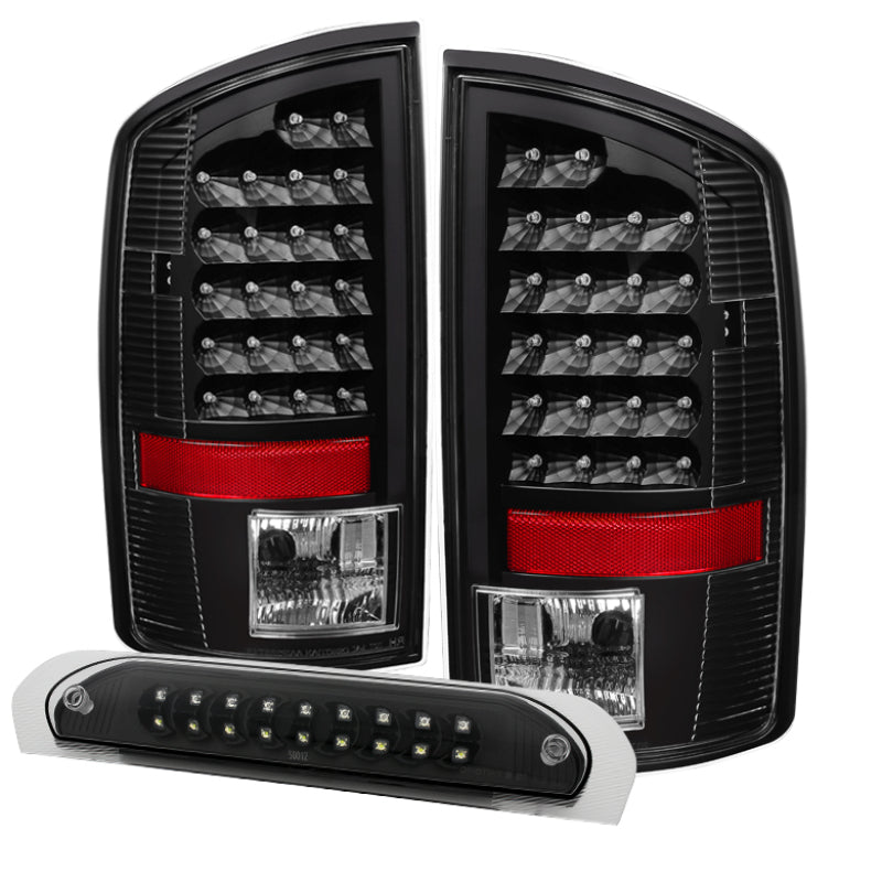 Xtune Dodge Ram 02-06 1500 LED Tail Light w/ LED 3rd Brake Lamps- Black ALT-JH-DR02-LED-SET-BK 9032769