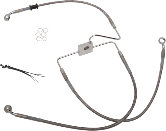 DRAG SPECIALTIES Brake Line - Front (Upper) - Stainless Steel 618566