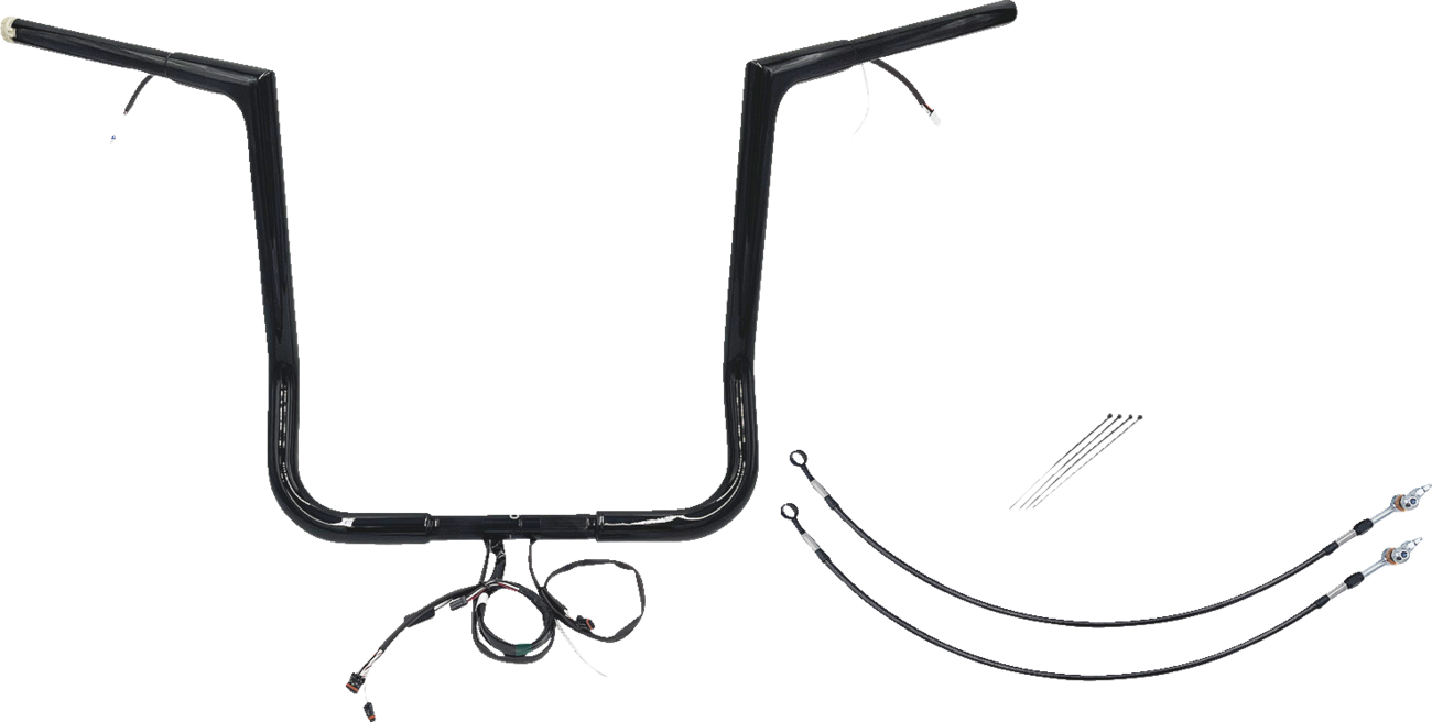 FAT BAGGERS INC. Handlebar Kit - Flat Top - 16" - Black 702216-B