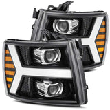 AlphaRex 07-13 Chevy 1500HD PRO-Series Proj Headlight Plank Style Gloss Blk w/Activ Light/Seq Signal 880206