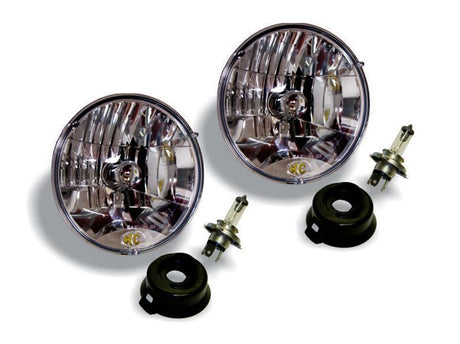 KC HiLiTES Universal/97-06 Jeep TJ 7in. Halogen H4 DOT Headlight 55/60w Lexan (Pair Pack System) 42301