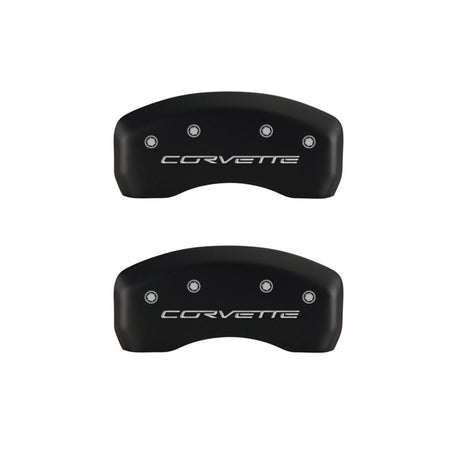 MGP 4 Caliper Covers Engraved Front & Rear C6/Corvette Red finish silver ch 13008SCV6RD