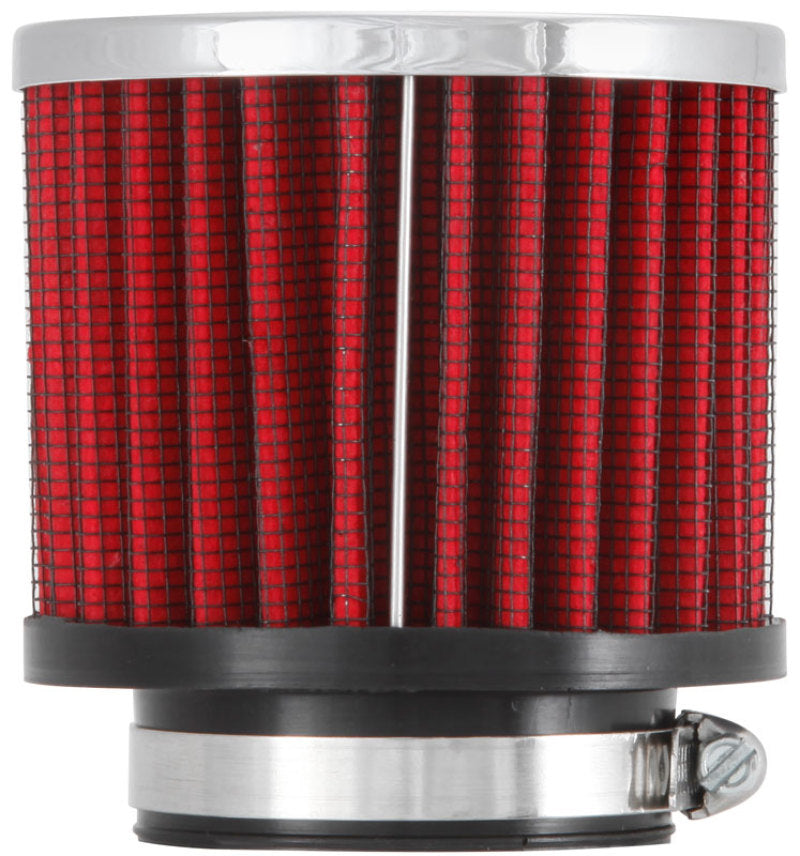 K&N 1.75in Flange ID x 3in OD x 2.5in H Chrome Finish Rubber Base Crankcase Vent Filter 62-1480