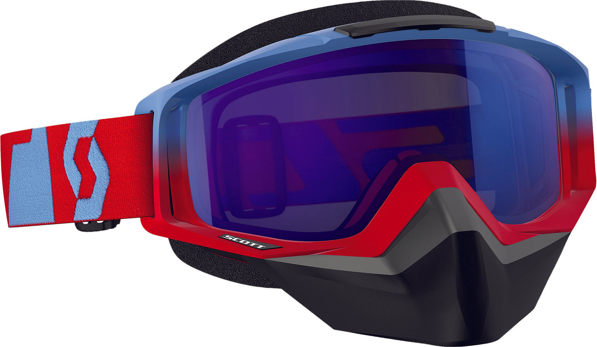 SCOTT Tyrant Snocross Goggle Oxide Red/Blue W/Blue Chrome Lens 240527-4965007