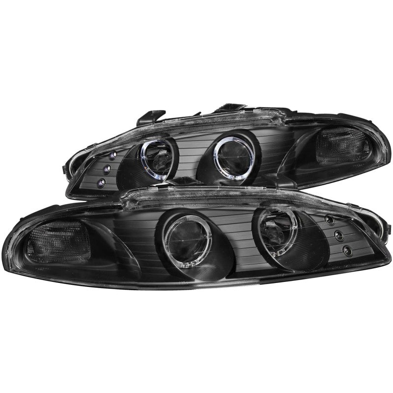 ANZO 1997-1999 Mitsubishi Eclipse Projector Headlights w/ Halo Black G2 121365