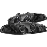 ANZO 1997-1999 Mitsubishi Eclipse Projector Headlights w/ Halo Black G2 121365