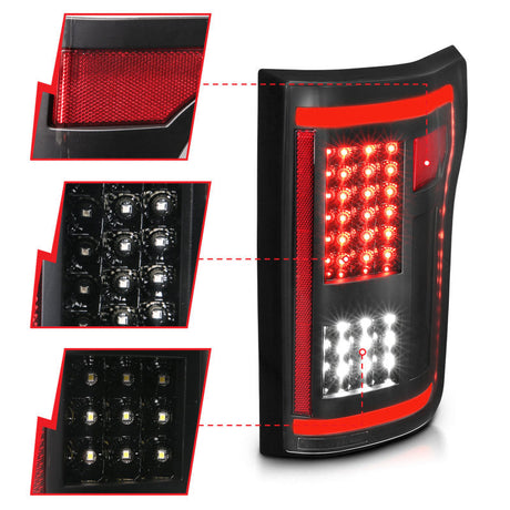 ANZO 2015-2017 Ford F-150 LED Taillights Black 311285