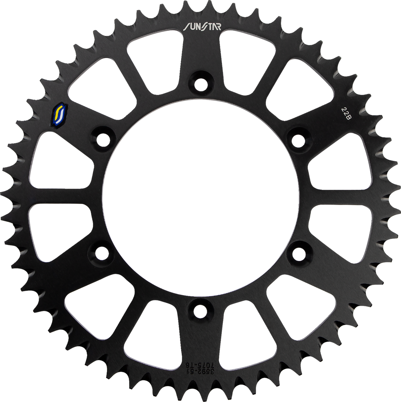 SUNSTAR SPROCKETS Rear Sprocket - 51 Tooth - Yamaha - Black 5-359251BK