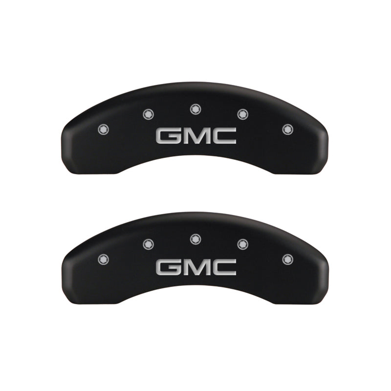 MGP 4 Caliper Covers Engraved Front & Rear GMC Red finish silver ch 34015SGMCRD