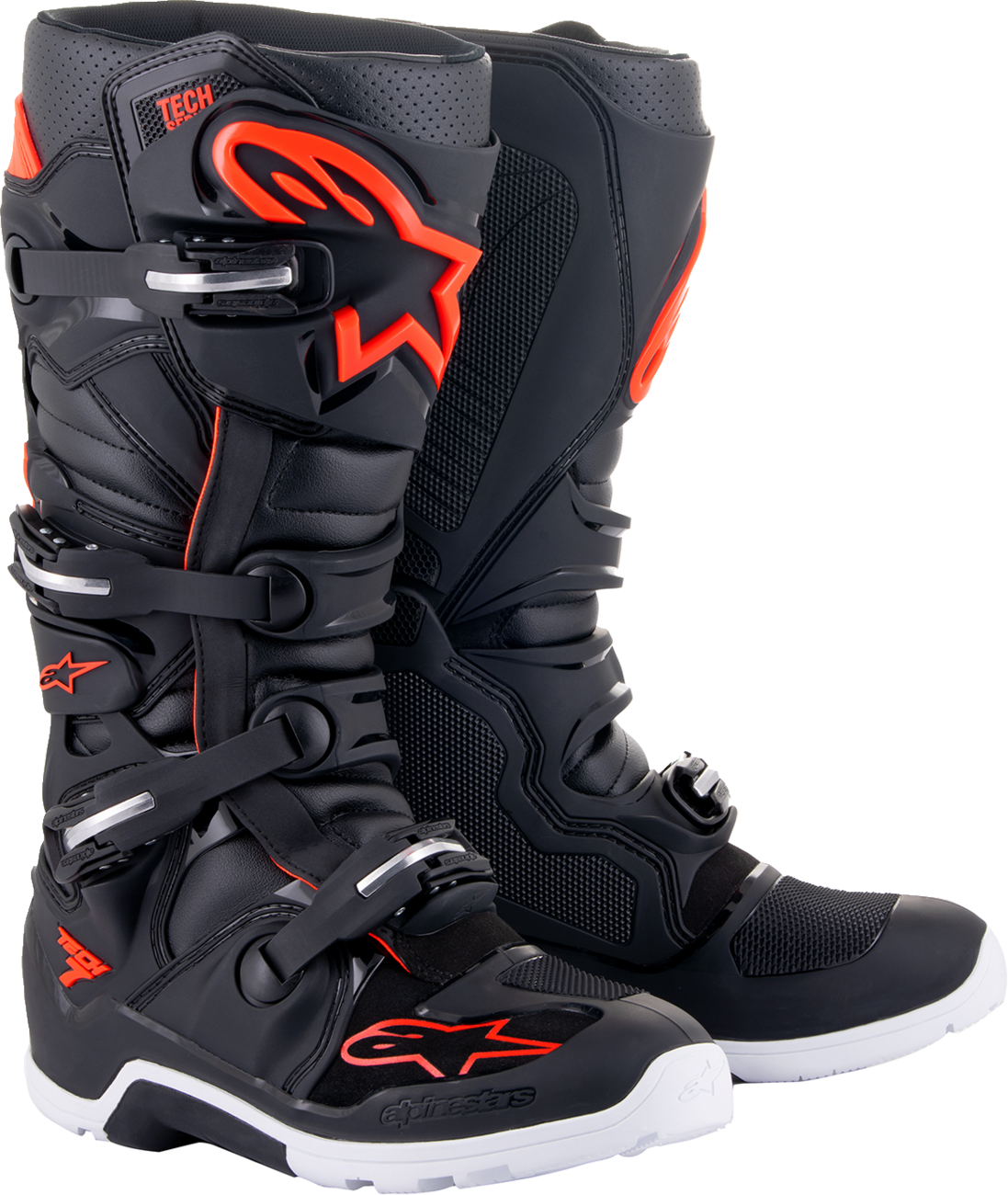 ALPINESTARS Tech 7 Enduro Boots - Black/Red Fluorescent - US 13 2012114-1030-13