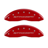 MGP 4 Caliper Covers Engraved Front & Rear Stingray Red finish silver ch 13009SSTYRD