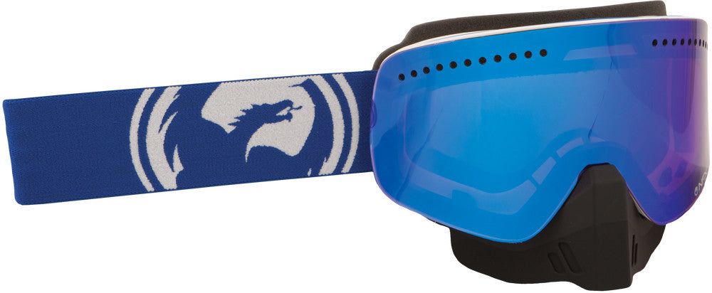 DRAGON Nfx Goggle Blue/White Split W/Blue Ion. Lens 722-1728