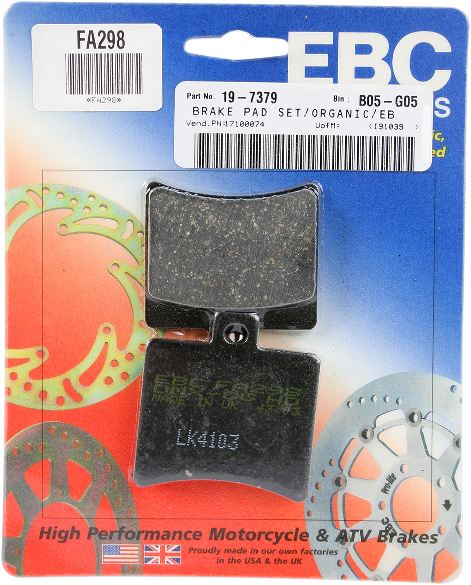 EBC Organic Brake Pads - FA298 FA298
