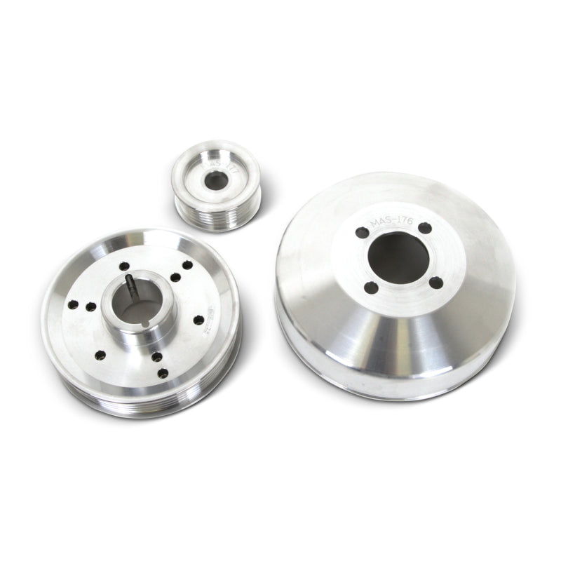 BBK 96-01 Mustang 4.6 GT Cobra Underdrive Pulley Kit - Lightweight CNC Billet Aluminum (3pc) 1555