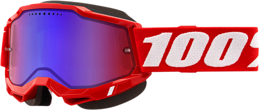 100% Accuri 2 Snow Goggles - Red - Red/Blue Mirror 50022-00005